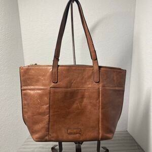 Tommy Bahama Brown Leather Purse w/braided details